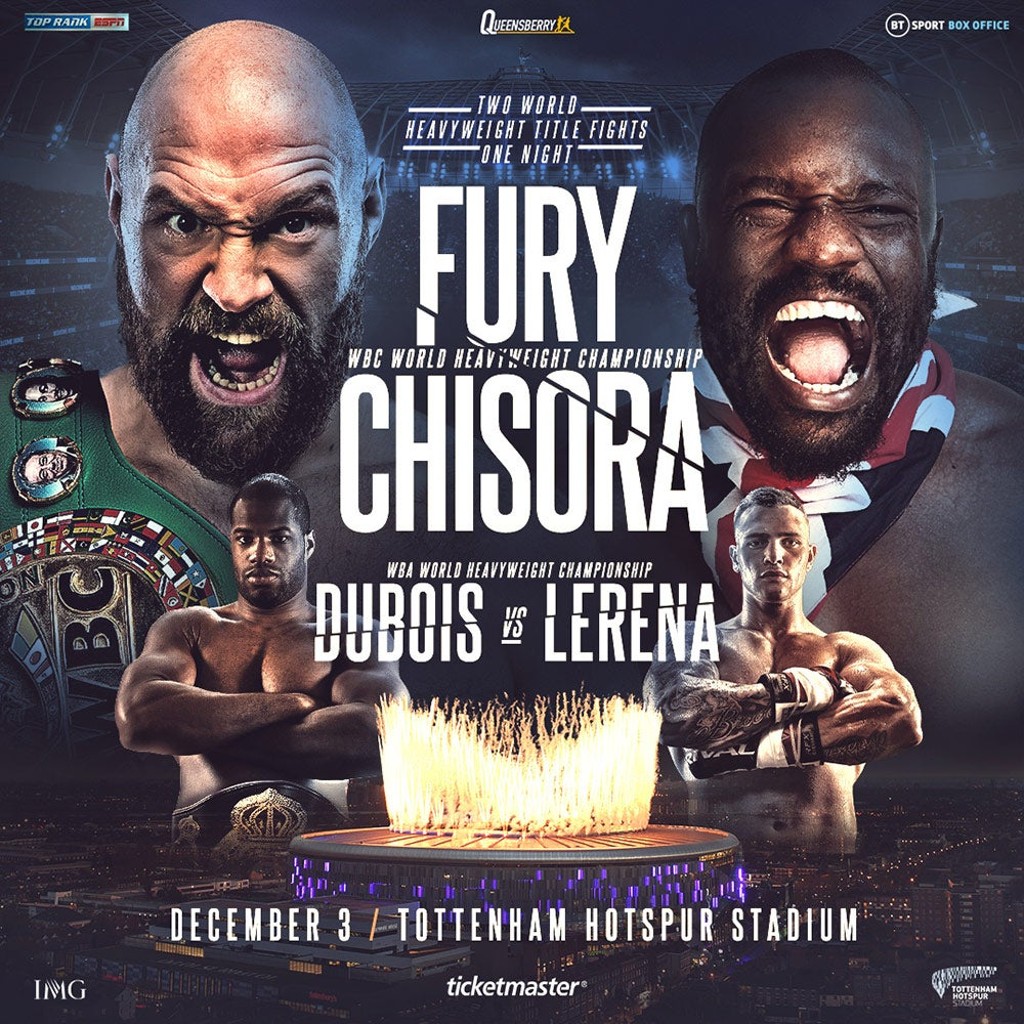 Boxing: Tyson Fury vs. Derek Chisora | 3 December | Tottenham Hotspur Stadium
