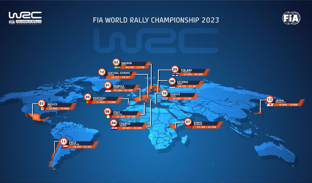 Calendario del Campeonato del Mundo de Rallyes de la FIA 2023
