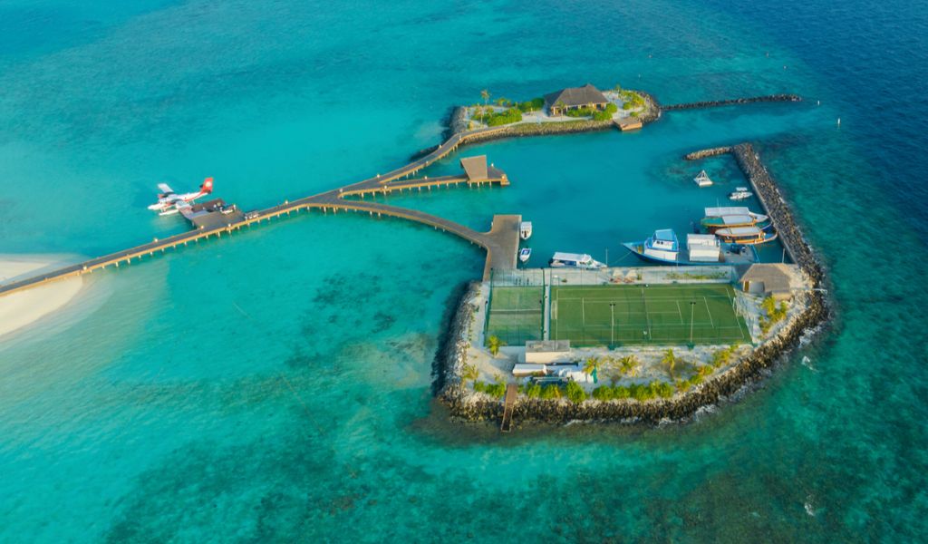 Padel court at Emerald Faarufushi Resort & Spa in the Maldives