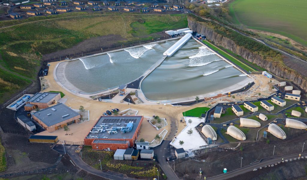 Lost Shore Surf Resort, in Ratho near Scotland’s capital city Edinburgh, is Europe's biggest inland surf resort.