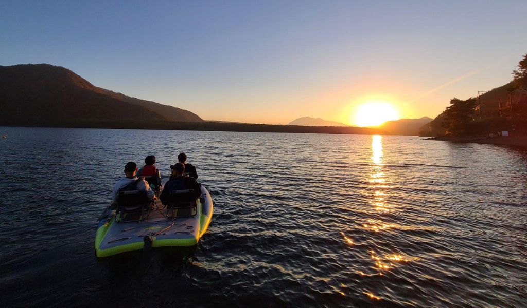 pedal kayaking at Hanz Outdoor Resort in Japan